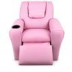 Keezi Kids Recliner Chair Pink PU Leather Sofa Lounge Couch Children Armchair