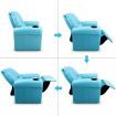 Keezi Kids Recliner Chair Blue PU Leather Sofa Lounge Couch Children Armchair