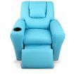 Keezi Kids Recliner Chair Blue PU Leather Sofa Lounge Couch Children Armchair