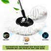 360 Degree Spin Mop & Stainless Steel Dry Bucket with Four Free Mop Heads 