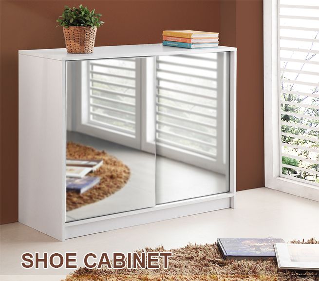Mirrored Sliding Door Shoe Cabinet, Shoes Cabinet With Sliding Doors
