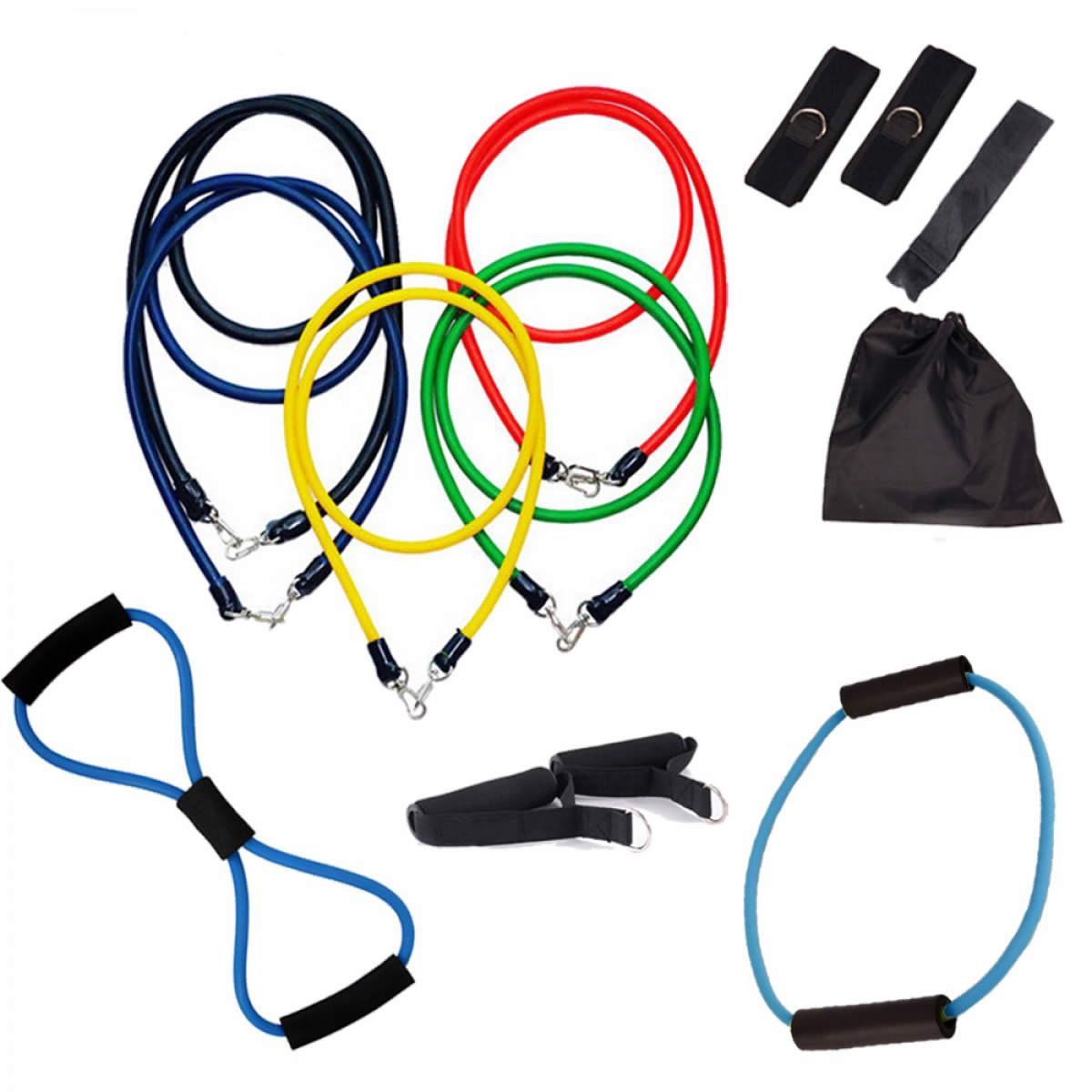 13pcs Heavy Resistance Band Yoga Tension Rope Fitness Stretch Door Loop ...