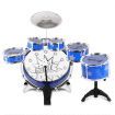 Kids Drums Play Set 8 Pcs with Seat - Blue