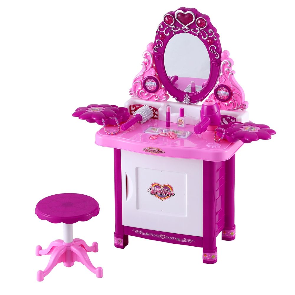 Kids Play Set Make Up Dresser 30 Piece - Pink