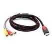 LUD 1.5M HDMI-Male to 3 RCA Video Audio AV Cable Cord Adapter 1080P HDTV