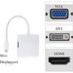 Mini Display port to HDMI DVI VGA Adapter Cable for Microsoft Surface Pro 3 2 1