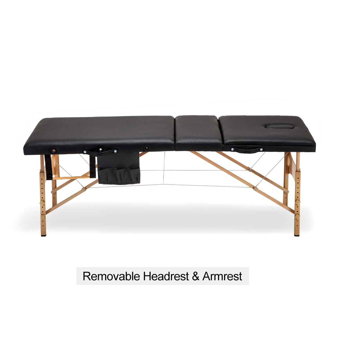 3 fold 75 CM Black Wooden Massage Therapy Bed Crazy Sales