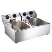 20L Double Pan Stainless Steel Deep Fryer with Temperature Control