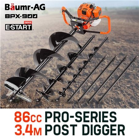 Baumr-AG 86cc Petrol Auger Post Hole Digger Fence Borer BPX-900