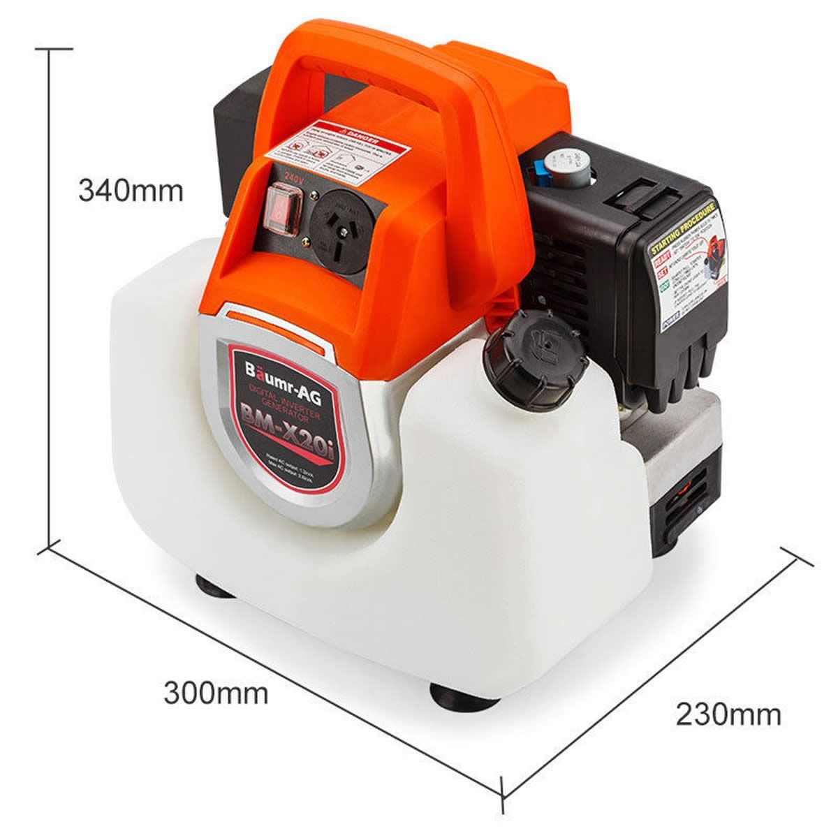 BaumrAG 2000W Max 1200W Rated Petrol Inverter Generator BMX20i