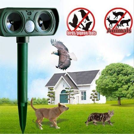 Ultrasonic Solar Power Cat Dog Repeller Outdoor Garden Infrared Sensor Animal Scarer
