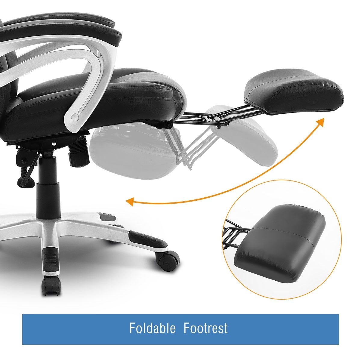 New Executive Office Computer Chair PU Armchair Footrest | Crazy Sales