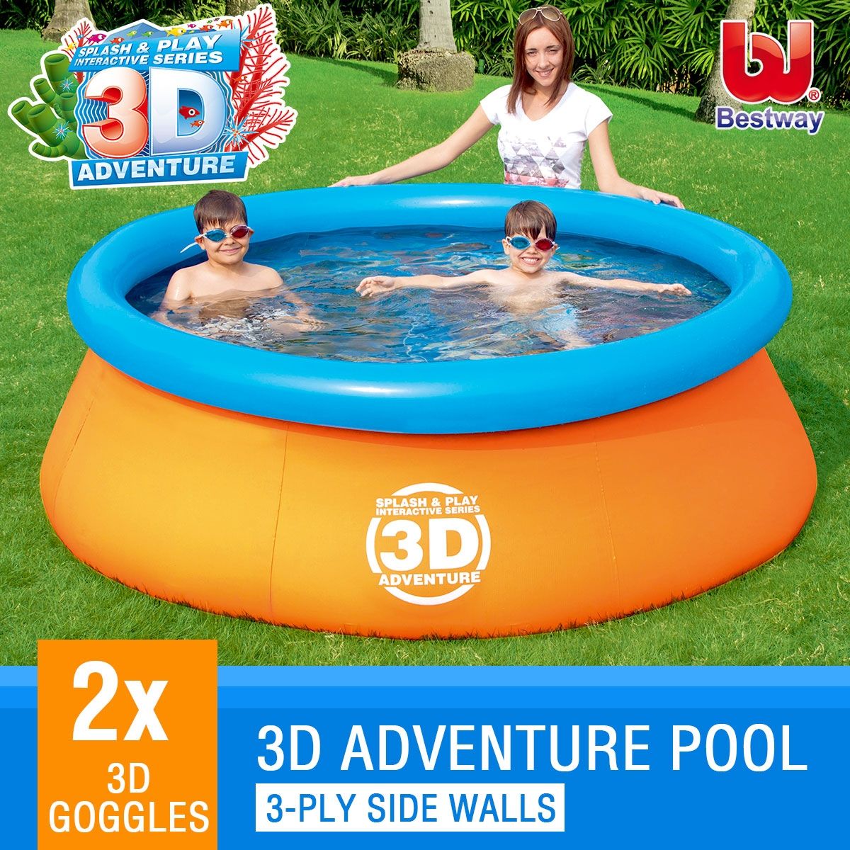 Bestway 3D Adventure Paddling Pool kids Play