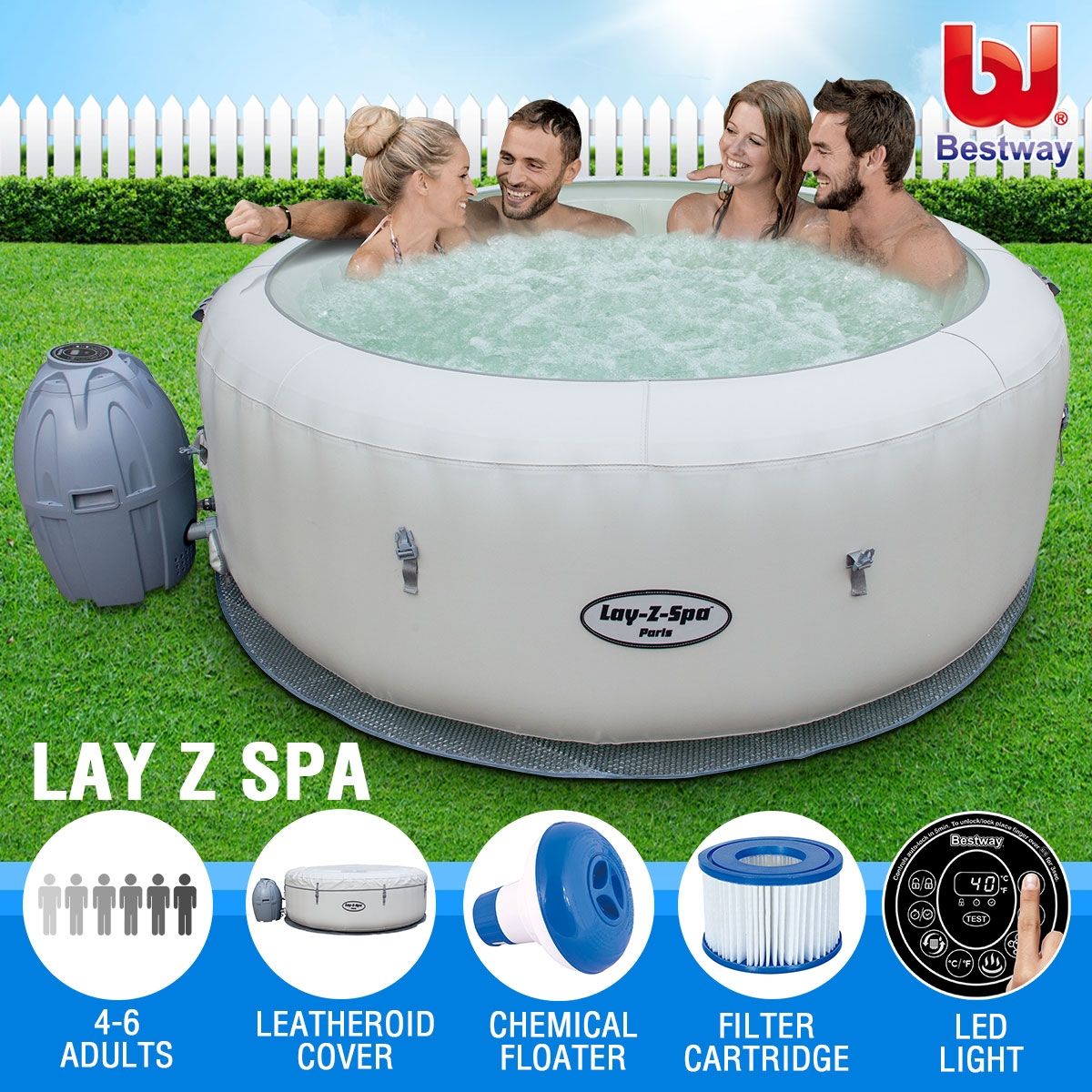 Bestway Lay Z Spa 4-6 People - PARIS