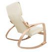 Artiss Rocking Armchair Bentwood Frame With Foot Stool Beige