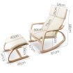 Artiss Rocking Armchair Bentwood Frame With Foot Stool Beige