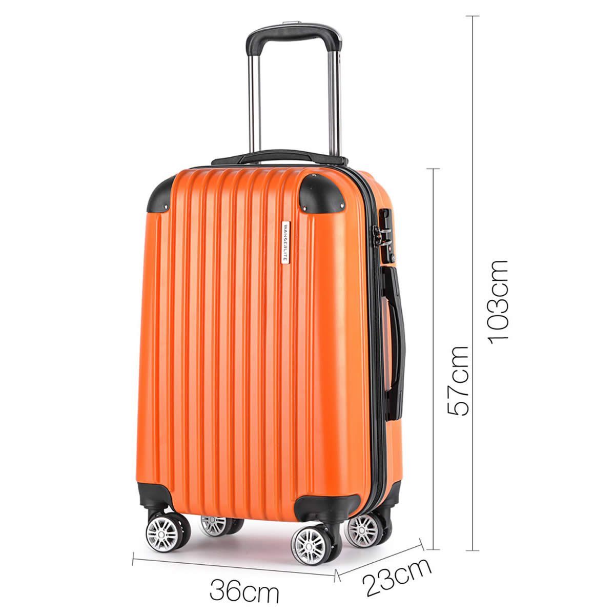 Wanderlite Set of 3 Hard Shell Travel Luggage with TSA Lock - Orange ...