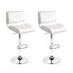 Artiss 2x Bar Stools Gas Lift Leather Padded White