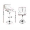Artiss 2x Bar Stools Gas Lift Leather Padded White