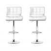 Artiss 2x Bar Stools Gas Lift Leather Padded White