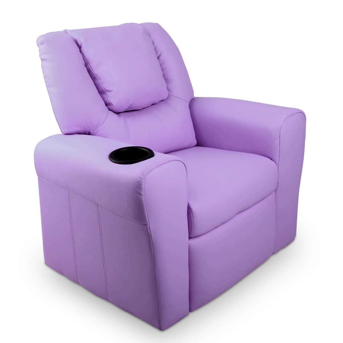 Keezi Kids Recliner Chair Purple PU Leather Sofa Lounge Couch Children Armchair