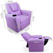 Keezi Kids Recliner Chair Purple PU Leather Sofa Lounge Couch Children Armchair