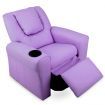 Keezi Kids Recliner Chair Purple PU Leather Sofa Lounge Couch Children Armchair