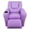 Keezi Kids Recliner Chair Purple PU Leather Sofa Lounge Couch Children Armchair