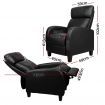 Faux Leather Armchair Recliner - Black