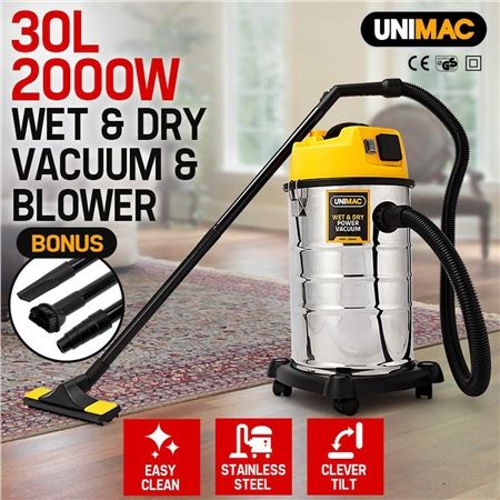 Unimac 2000W 30L Wet & Dry Drywall Vacuum Cleaner and Blower Unimac 2000W 30L Wet & Dry Drywall Vacuum Cleaner and Blower
