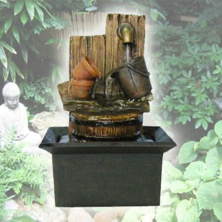 Overflowing Bucket Design Indoor Outdoor Traditional Tabletop Water ...