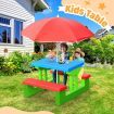 Kids Picnic Table Outdoor Multi-Colour Set with Umbrella