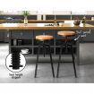 Artiss Adjustable Height Swivel Bar Stool - Black and Wood