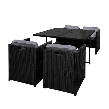 Rio Dining 5 Seater Set – Black and White