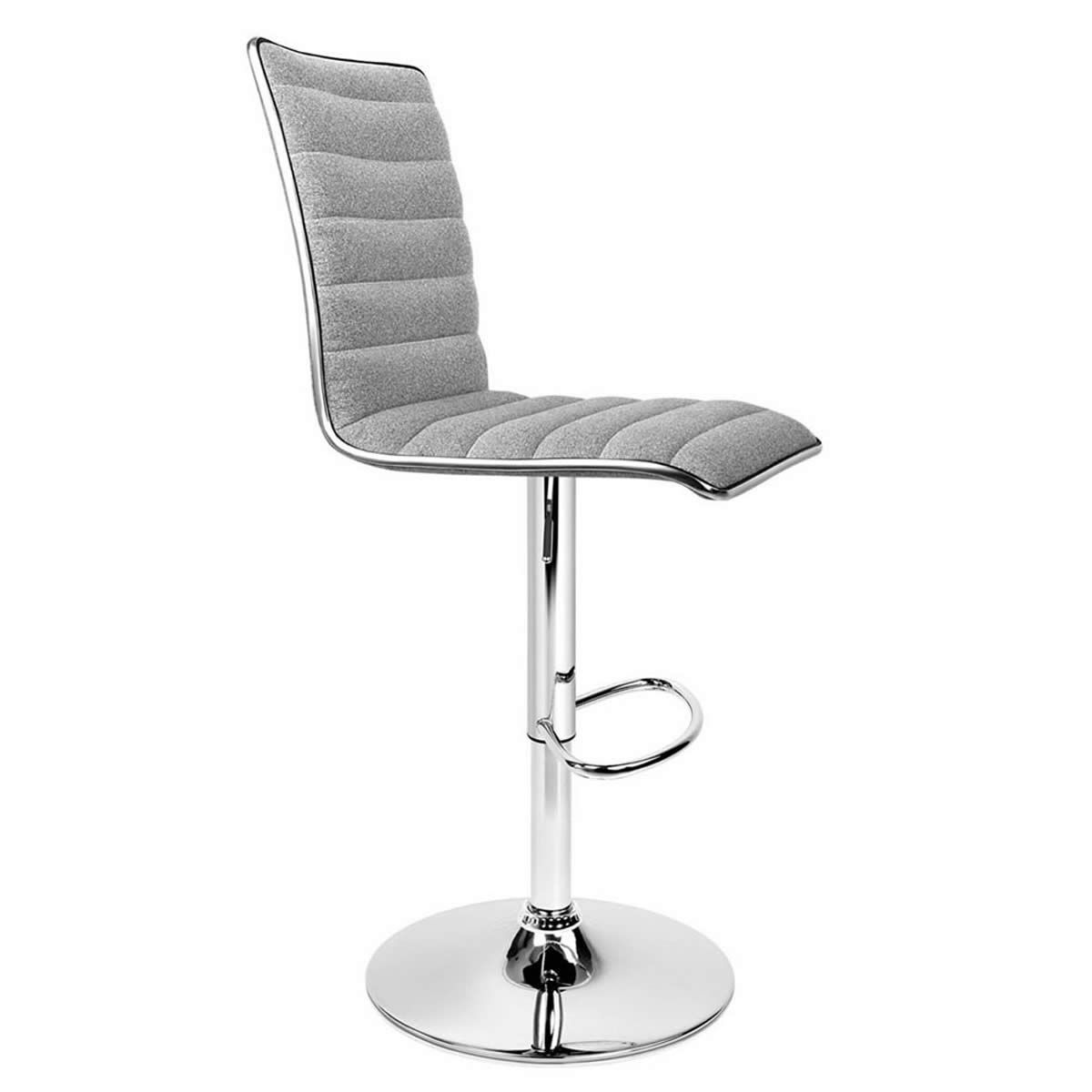 Set of 2 Fabric Bar Stools Grey Crazy Sales