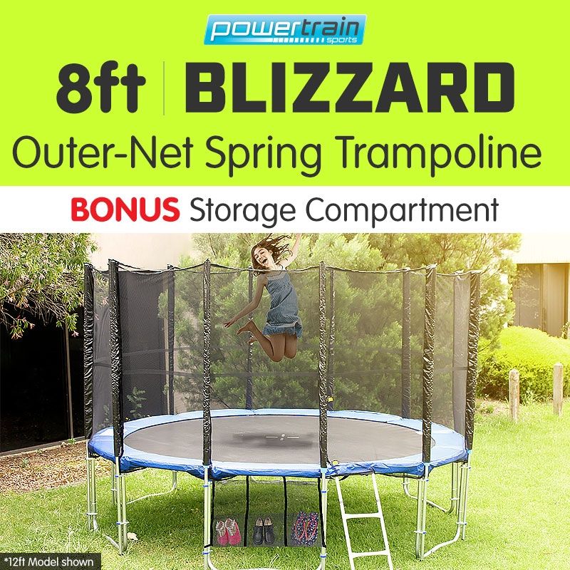 Powertrain Blizzard 8ft Trampoline with Net - Blue