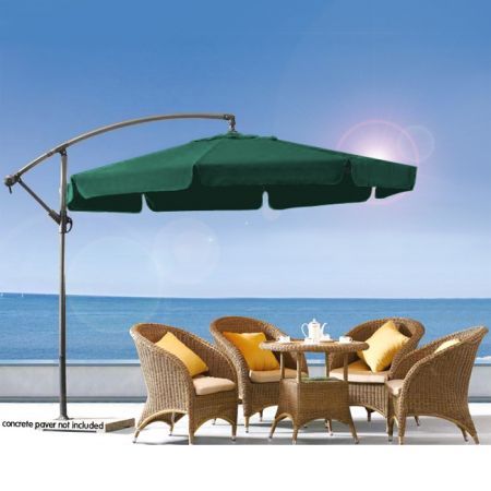 Wallaroo 3m Cantilever Market Umbrella Green Crazy Sales