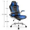 High Back Gaming and Racing Office Computer Chair - Black and Blue