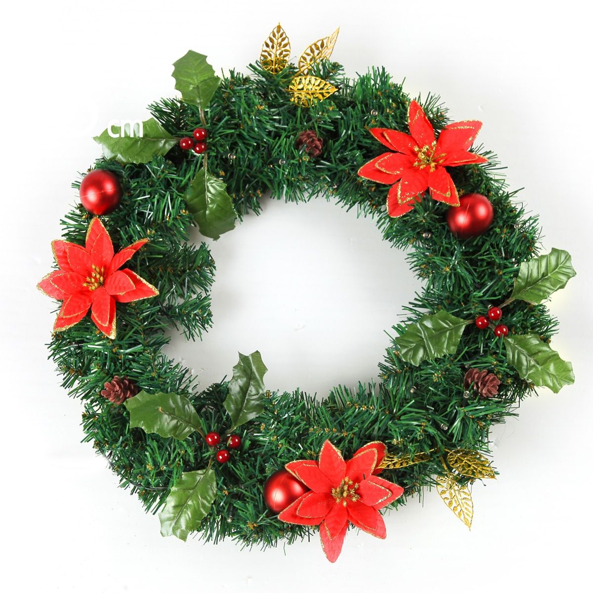 45cm Christmas Traditional Wreath with 35 LED Lights | Crazy Sales