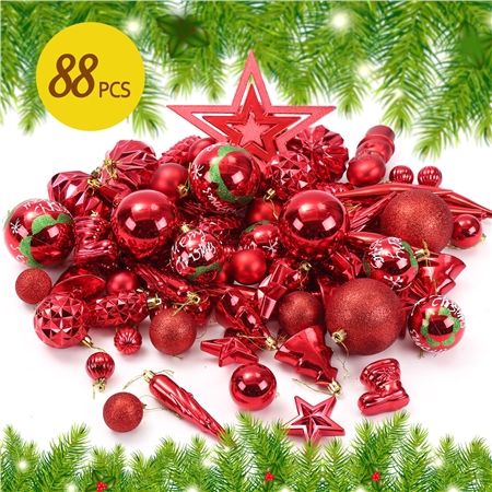 88PCS Christmas Décor Ornament Set