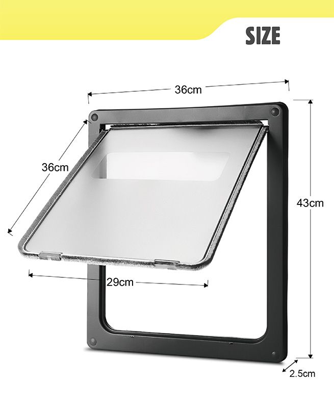 Extra Large 2 Way Lockable Pet Dog Cat Brushy Flap DoorBlack Crazy Sales