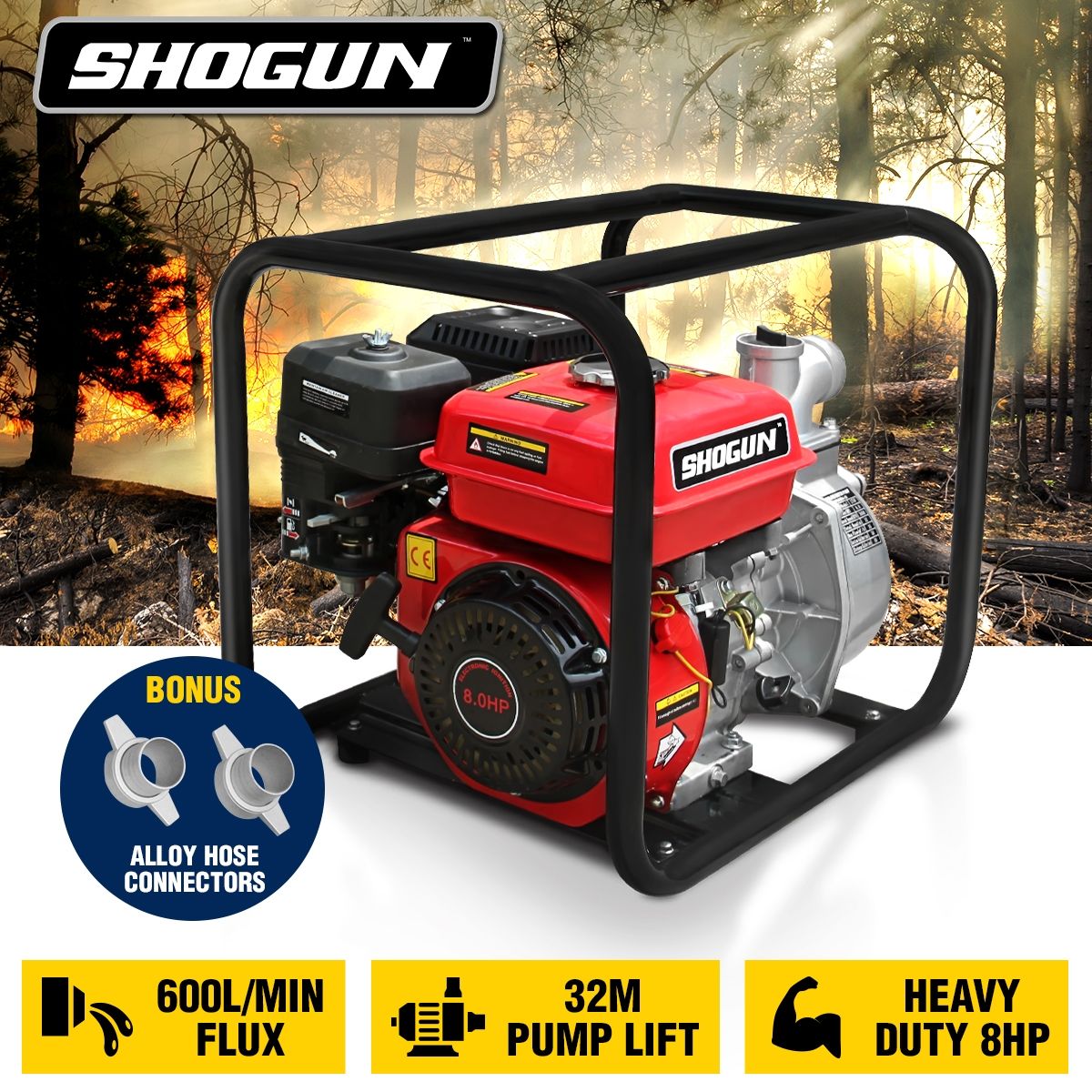 Shogun 2" Petrol Water Transfer High Flow Irrigation Pump