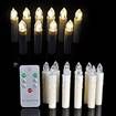 LUD Battery Powered Remote Control LED Flameless Holiday Christmas Tree Candles with Clips (10 Pack)-Warm White