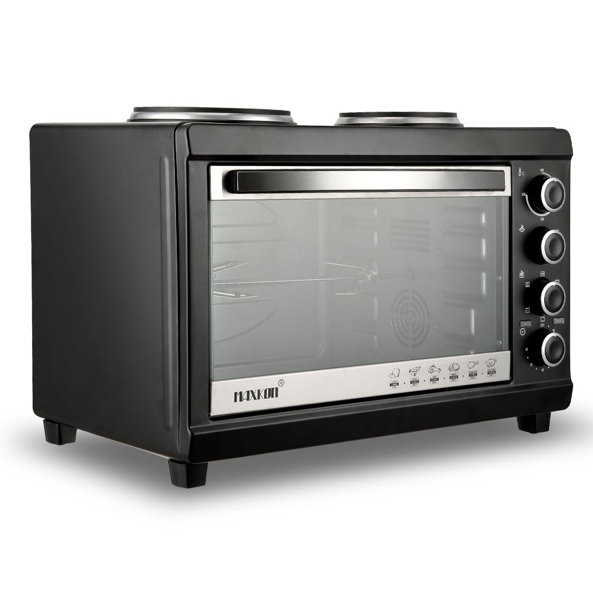 45L Electric Benchtop Convection Oven Toaster Cooker With Hotplates