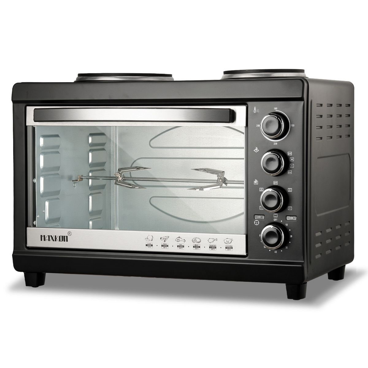 45L Electric Benchtop Convection Oven Toaster Cooker With Hotplates