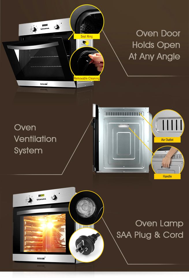 MAXKON 8 Function Electric Wall Oven60cm Crazy Sales