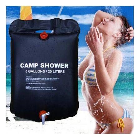 20L/5 Gallons Solar Energy Heated Camp Shower Bag Outdoor Camping Hiking Utility Shower Water Bag
