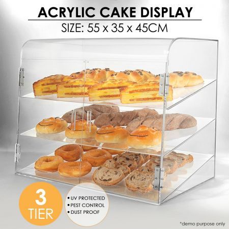 Deluxe Large Cake Display Cabinet Acrylic Bakery Muffin Pastries