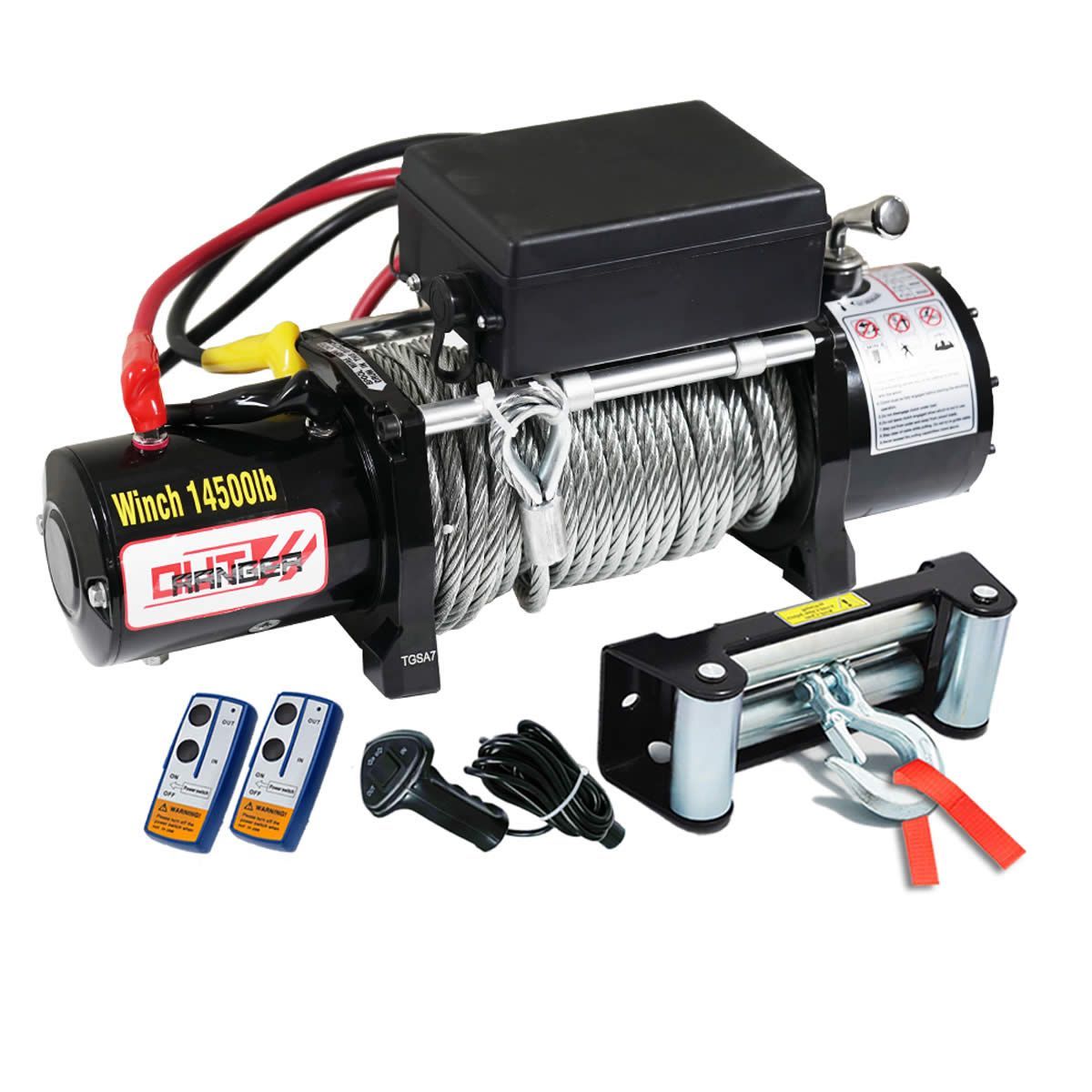 12V 14500LBS Steel Cable Electric Winch Wireless Remote 4WD Off-road ...