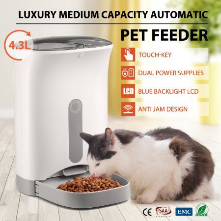 Automatic Pet Feeder Dog Cat Feeding Bowl Puppy Auto Timed Food Dispenser Digital 4.3L